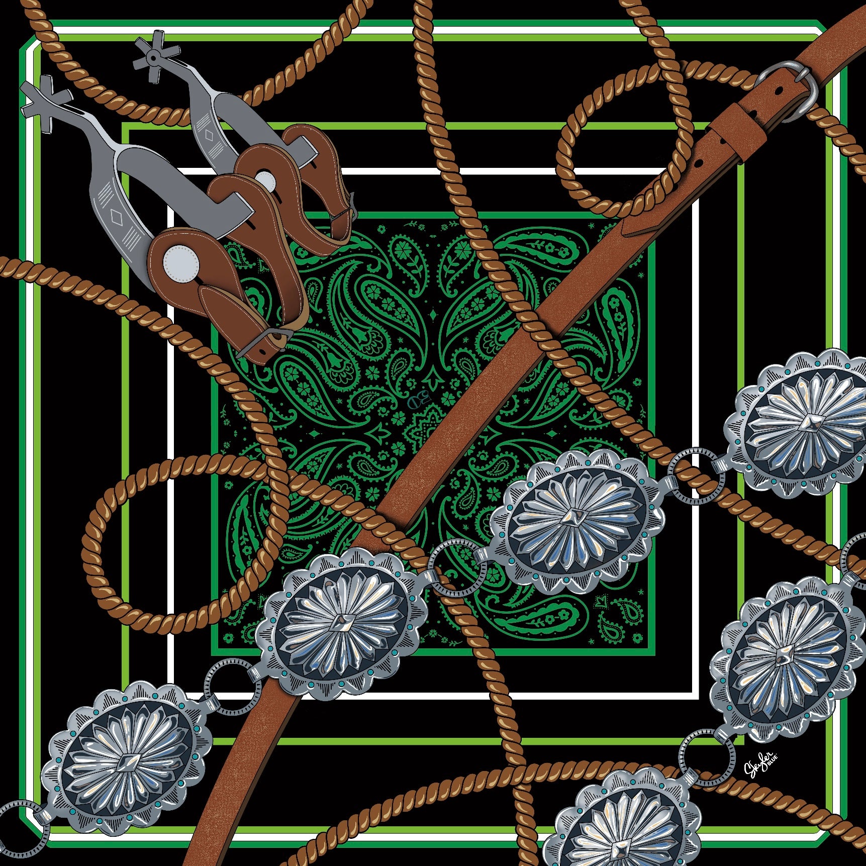 The Verde Cowgirl Clear Small Studded Bag