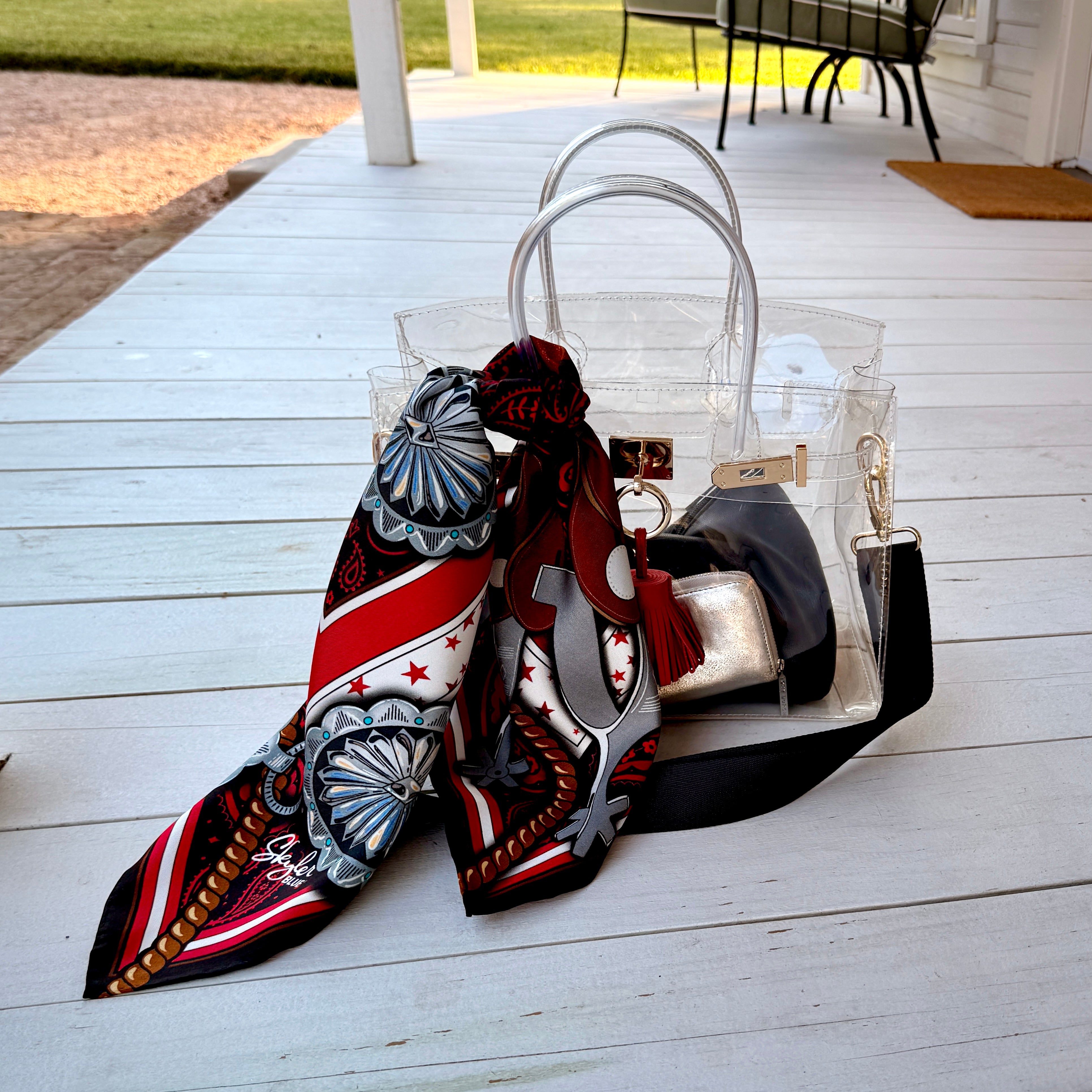 The Blushing Cowgirl Clear Large Satchel Bag