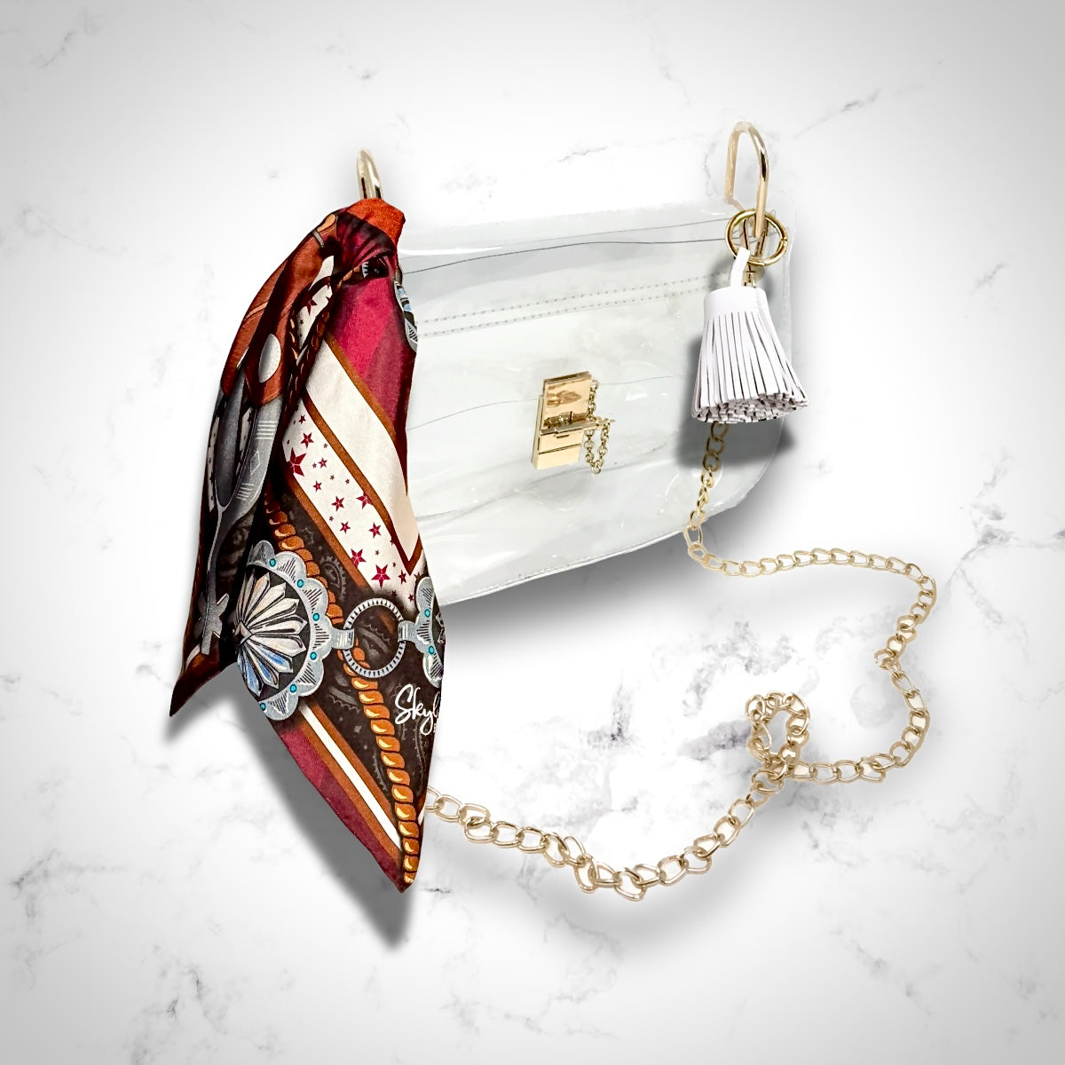 The Maroon Cowgirl Clear Medium Saddle Bag