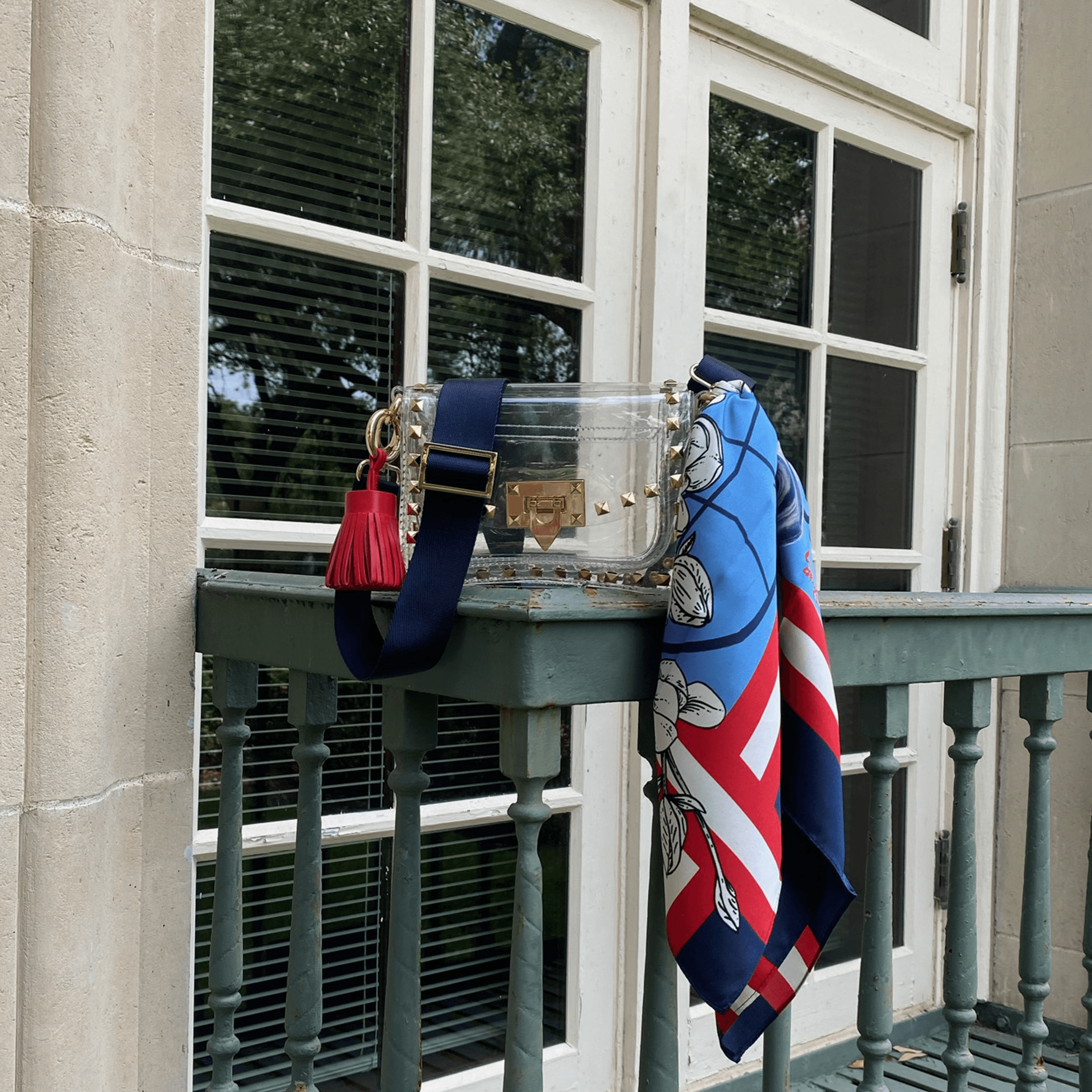 The Oxford Clear Small Studded Bag