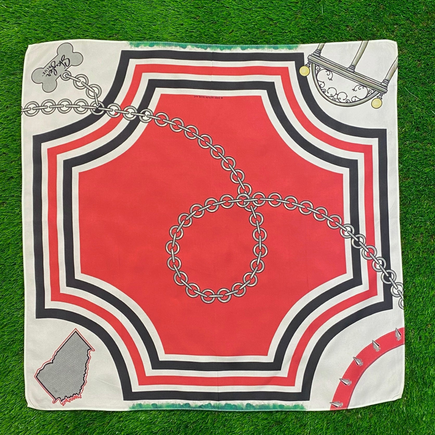 Skyler Blue’s The Athens 001 60-centimeter 100% silk twill scarf