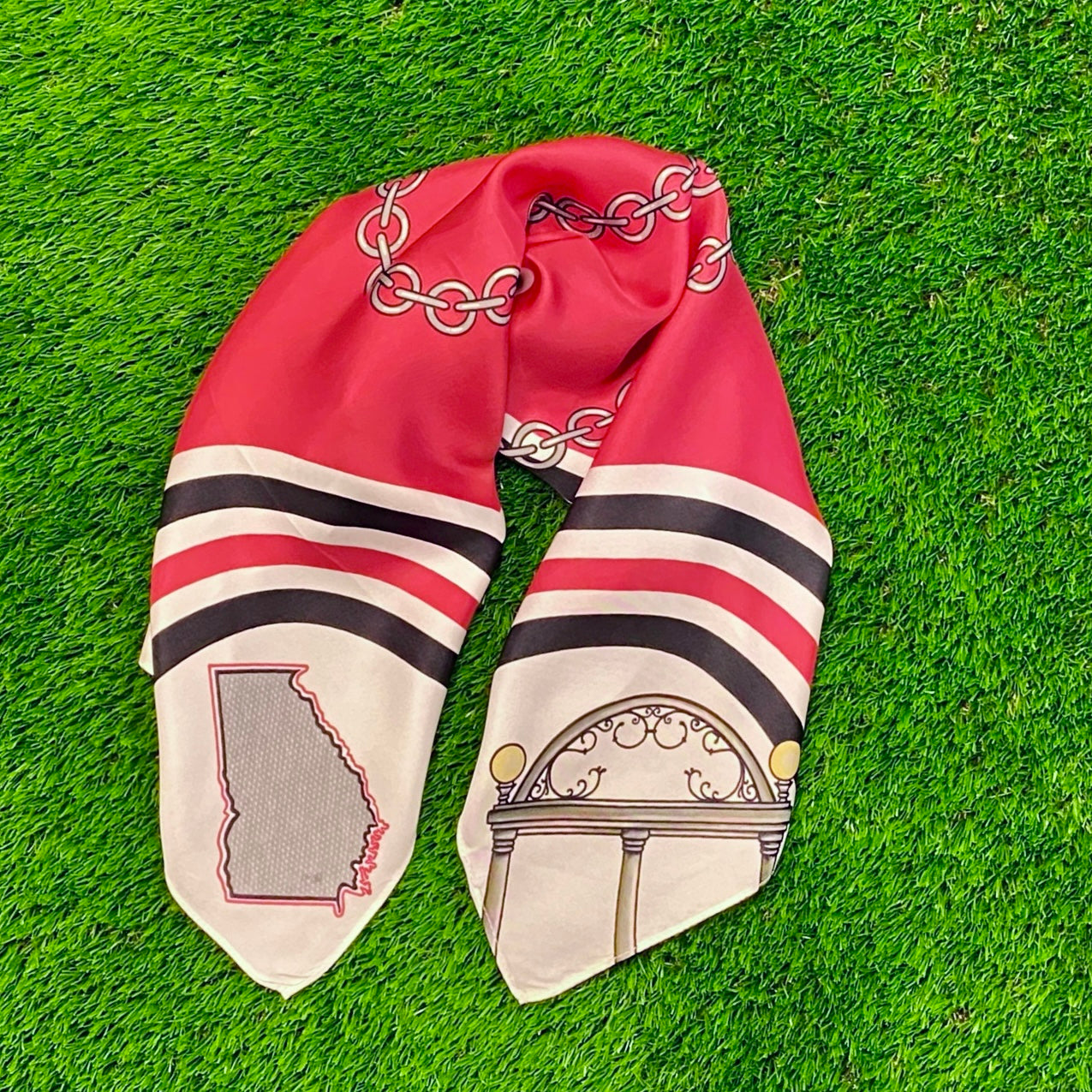 Skyler Blue’s The Athens 001 60-centimeter 100% silk twill scarf