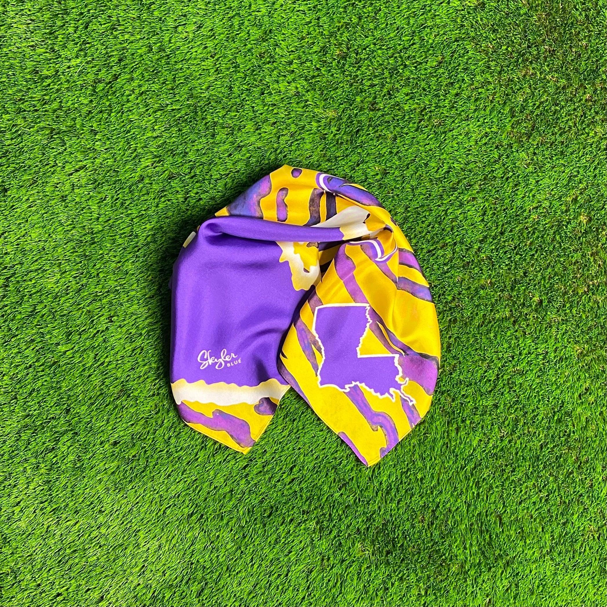 Skyler Blue’s The Baton Rouge 88-centimeter 100% silk twill scarf