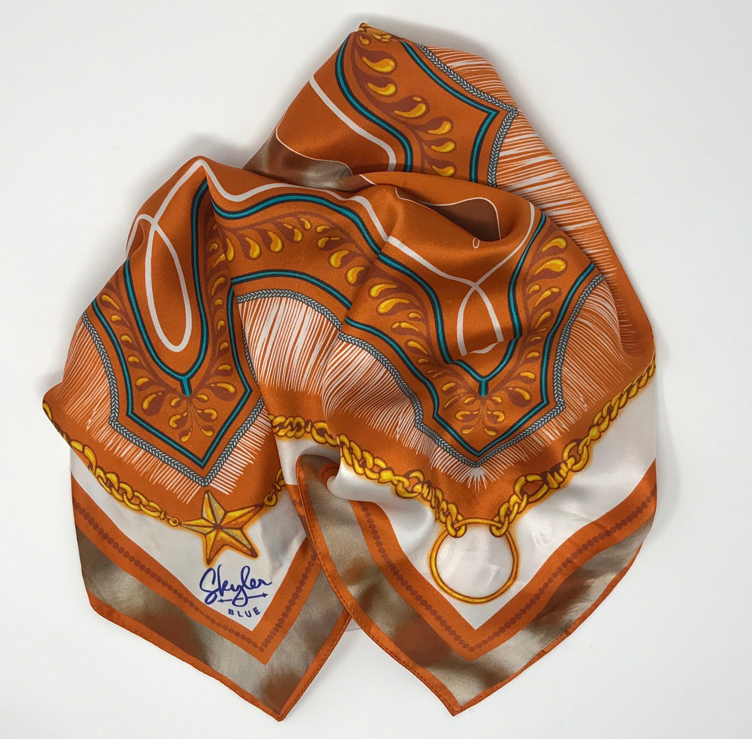 Skyler Blue’s The Austin 001 88-centimeter 100% silk twill scarf