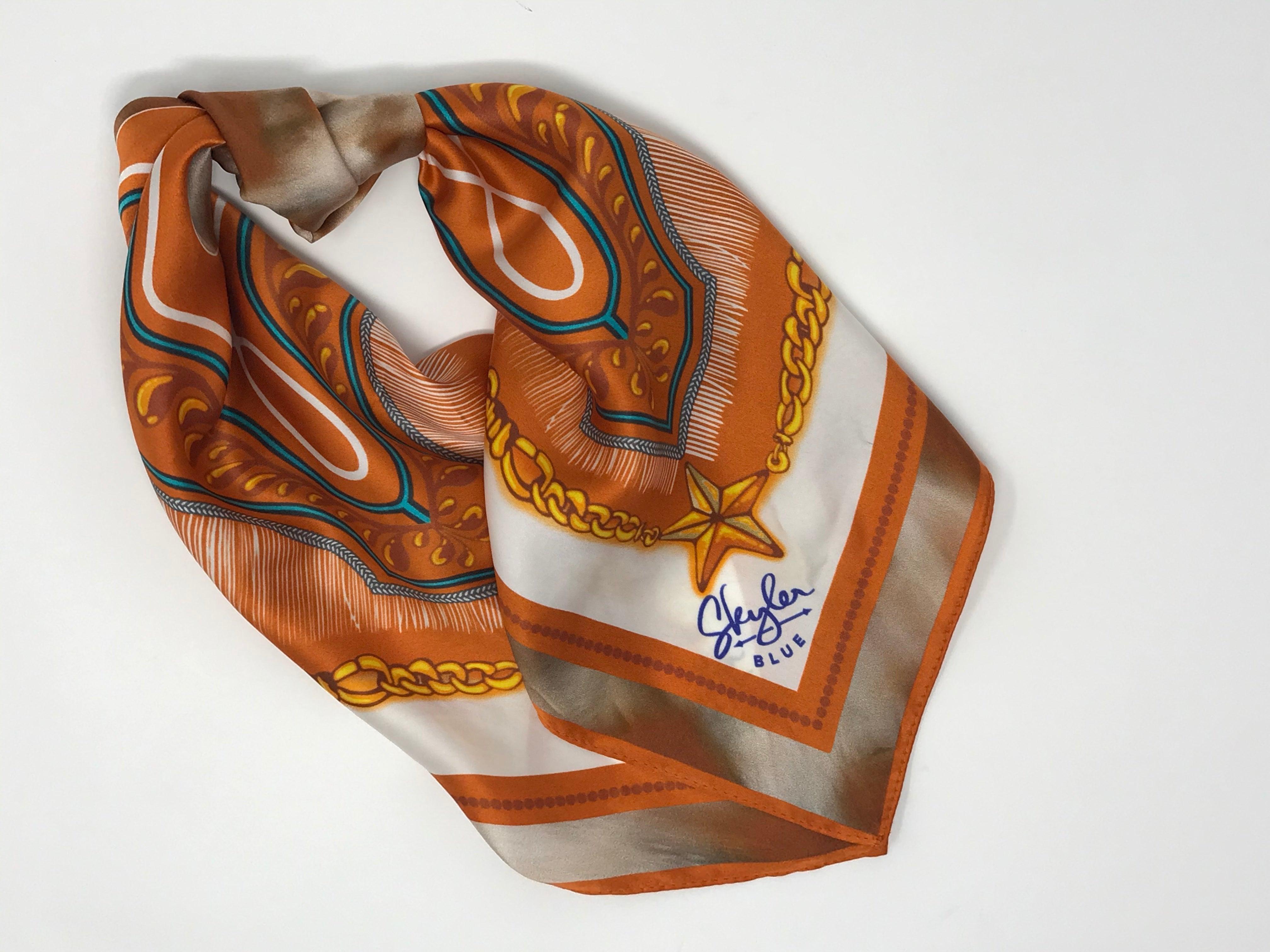 Skyler Blue’s The Austin 001 88-centimeter 100% silk twill scarf