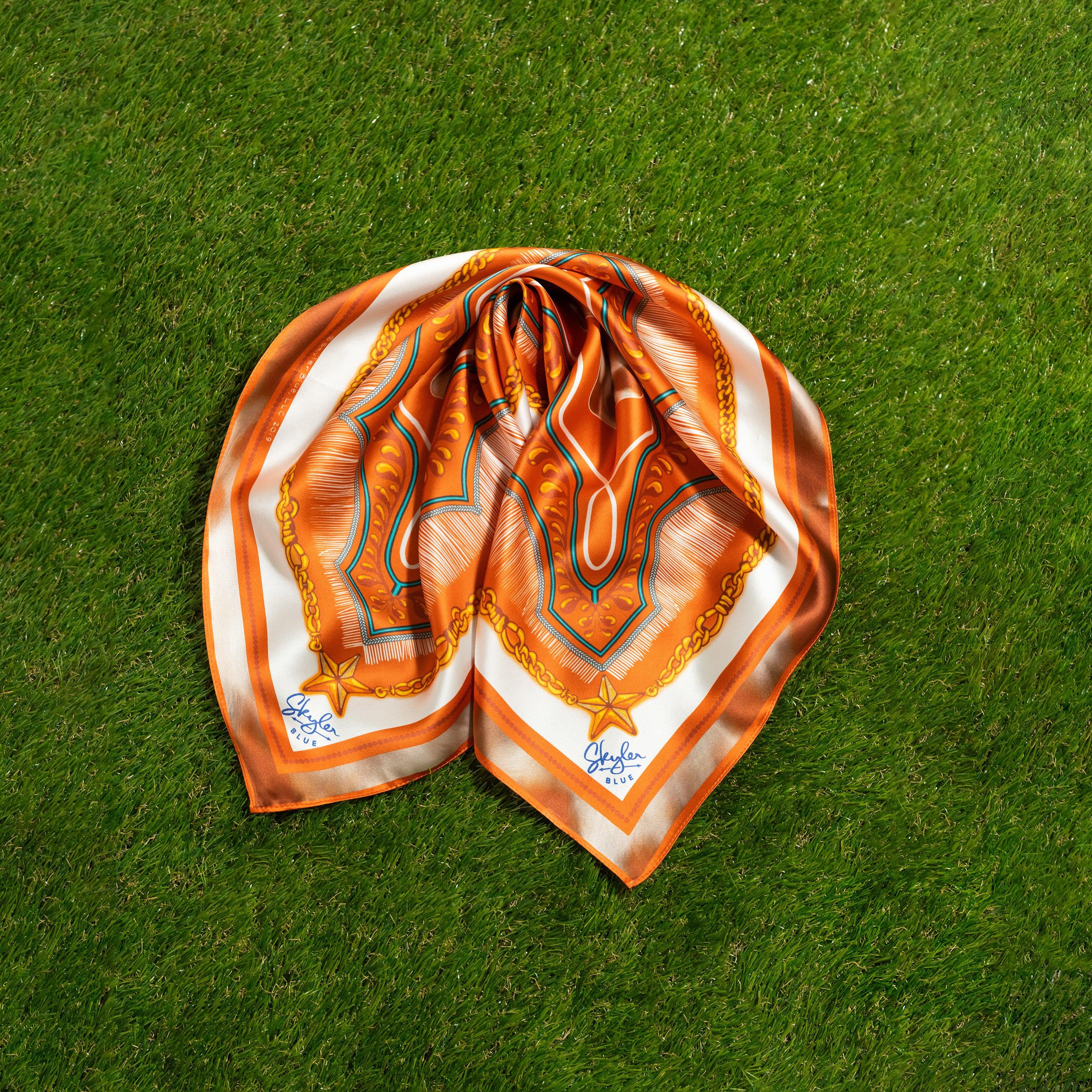 Skyler Blue’s The Austin 001 60-centimeter 100% silk twill scarf