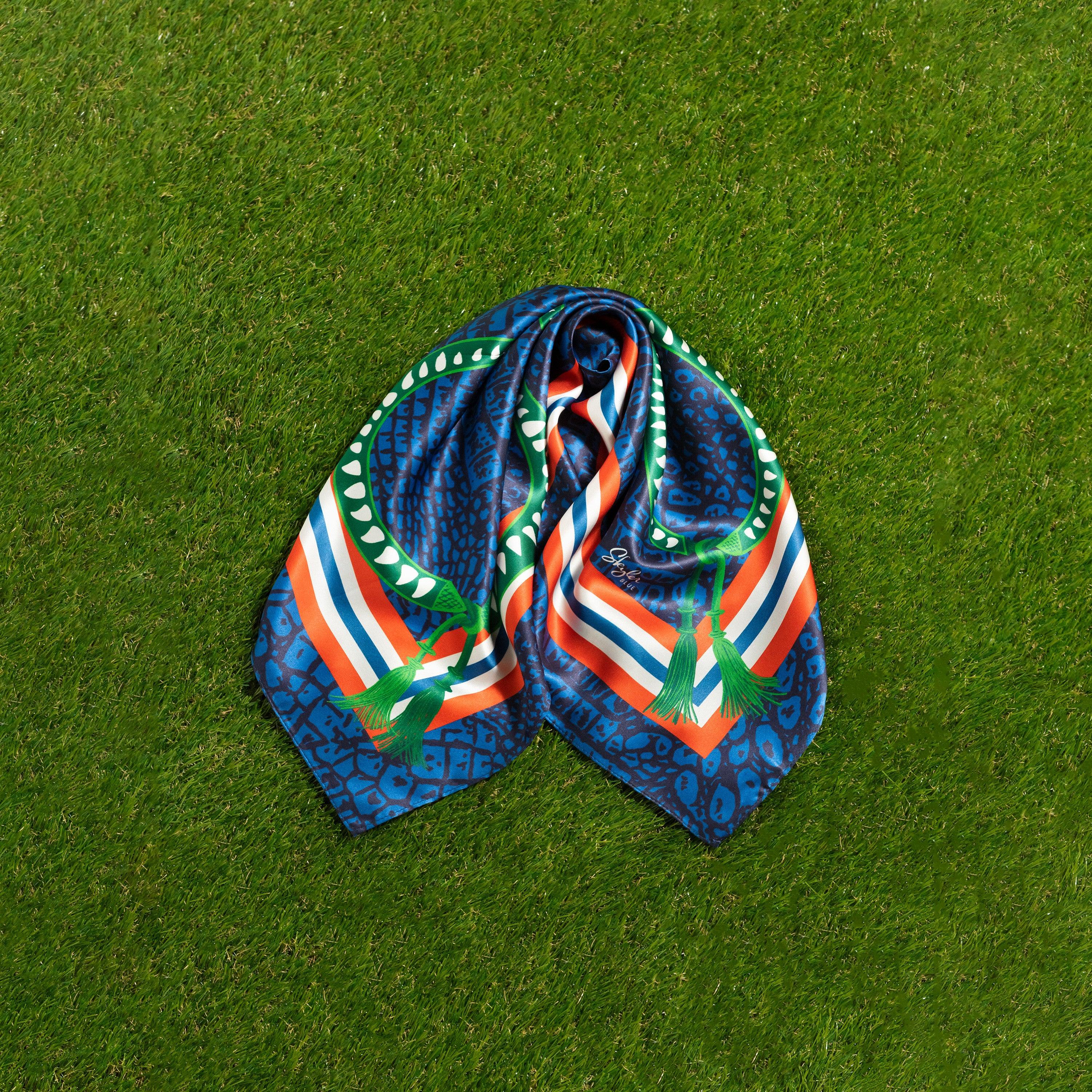 Skyler Blue’s The Gainesville 60-centimeter 100% silk twill scarf