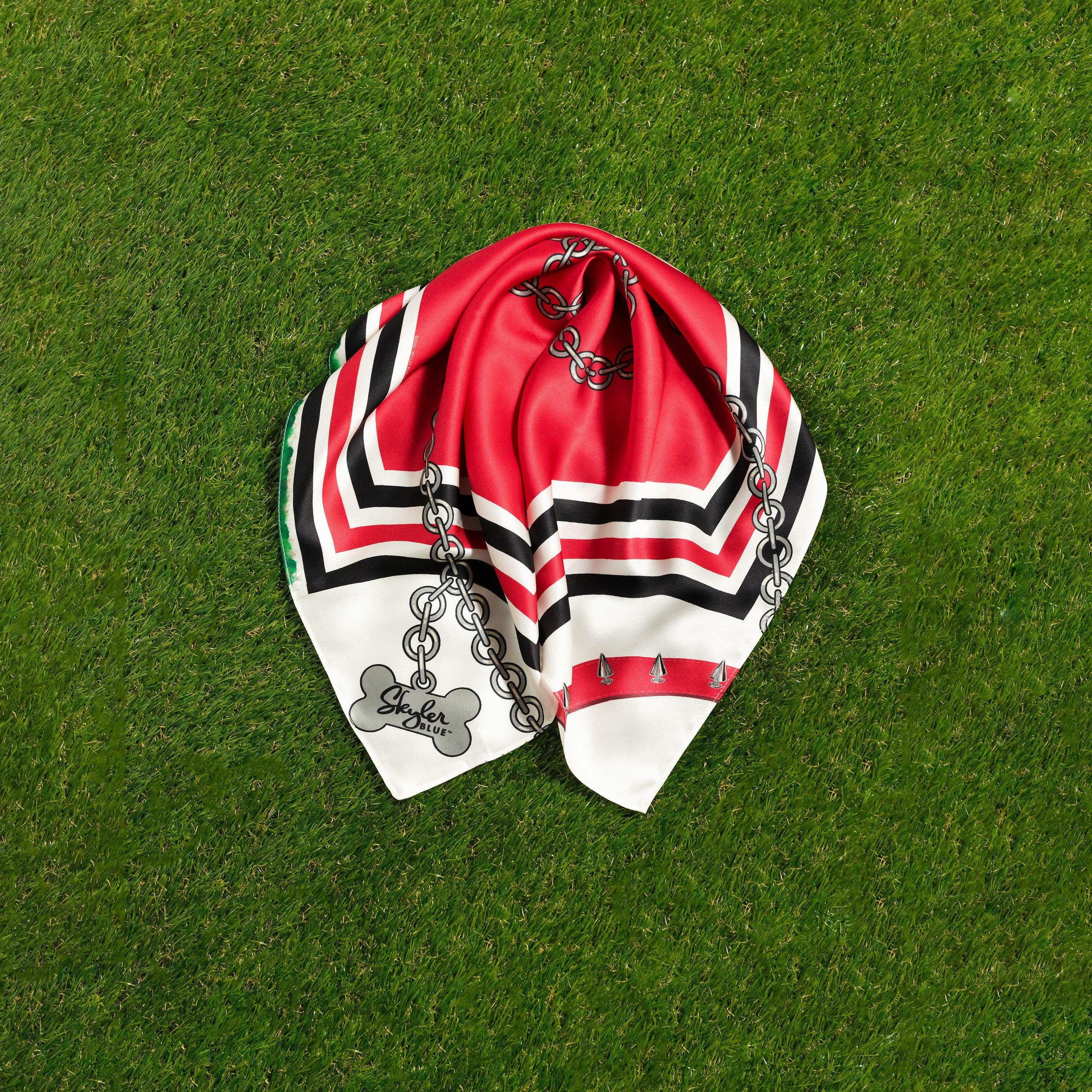 Skyler Blue’s The Athens 001 60-centimeter 100% silk twill scarf