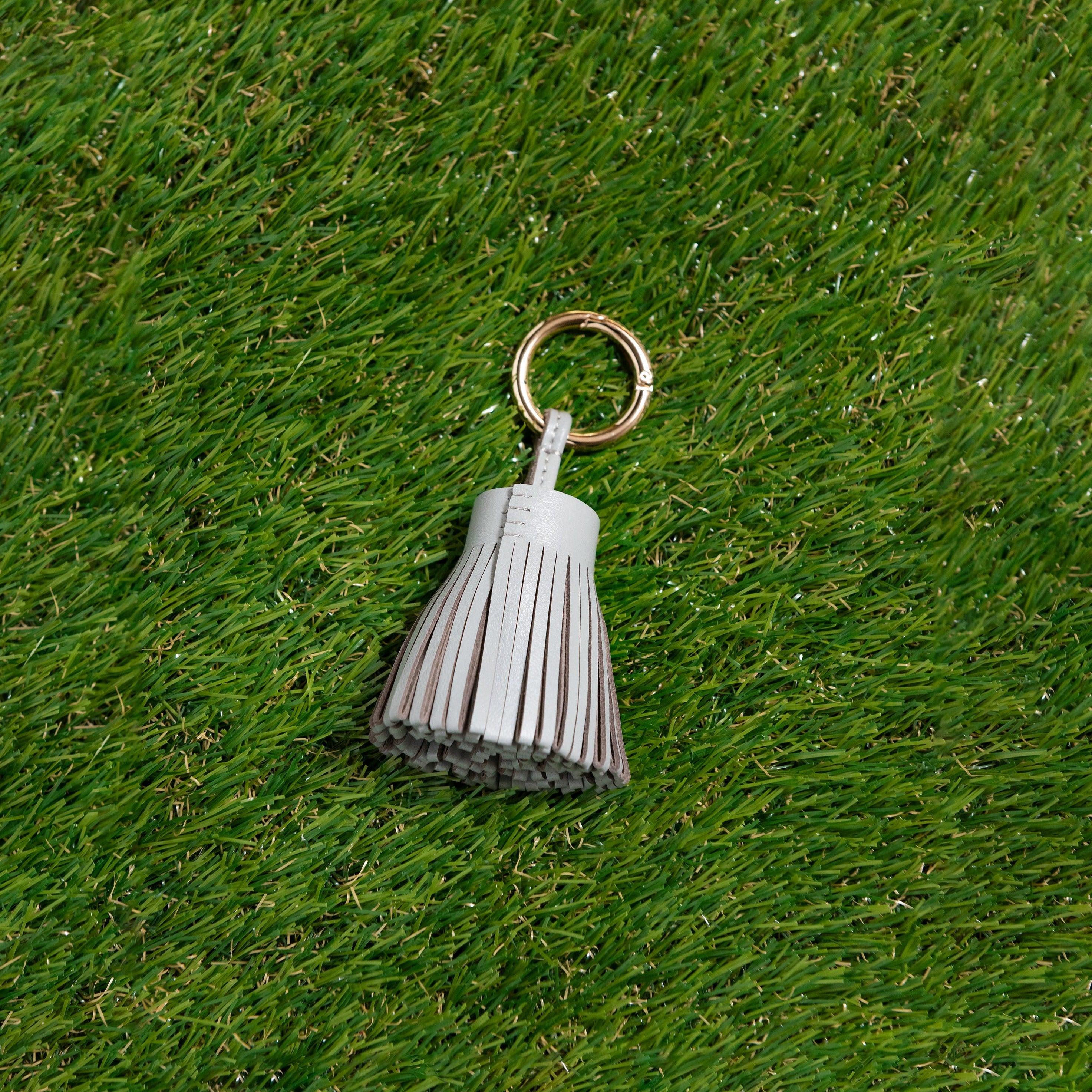 Skyler Blue’s grey 100% genuine leather tassel.