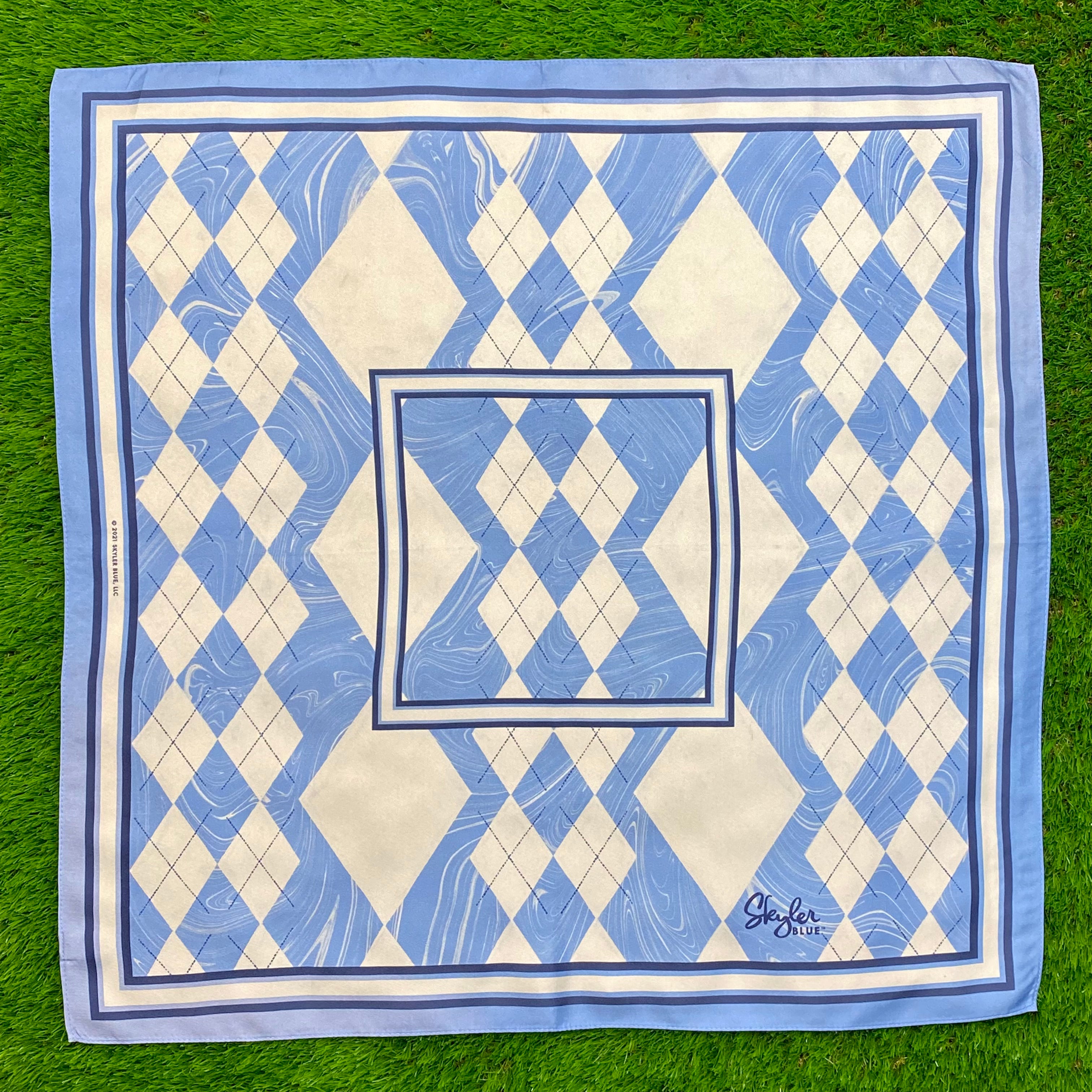 Skyler Blue’s The Chapel Hill 60-centimeter 100% silk twill scarf