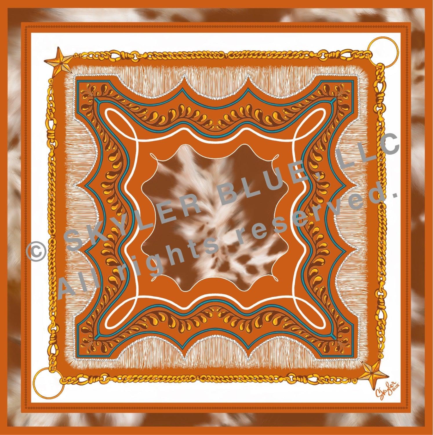 Skyler Blue’s The Austin 001 88-centimeter 100% silk twill scarf