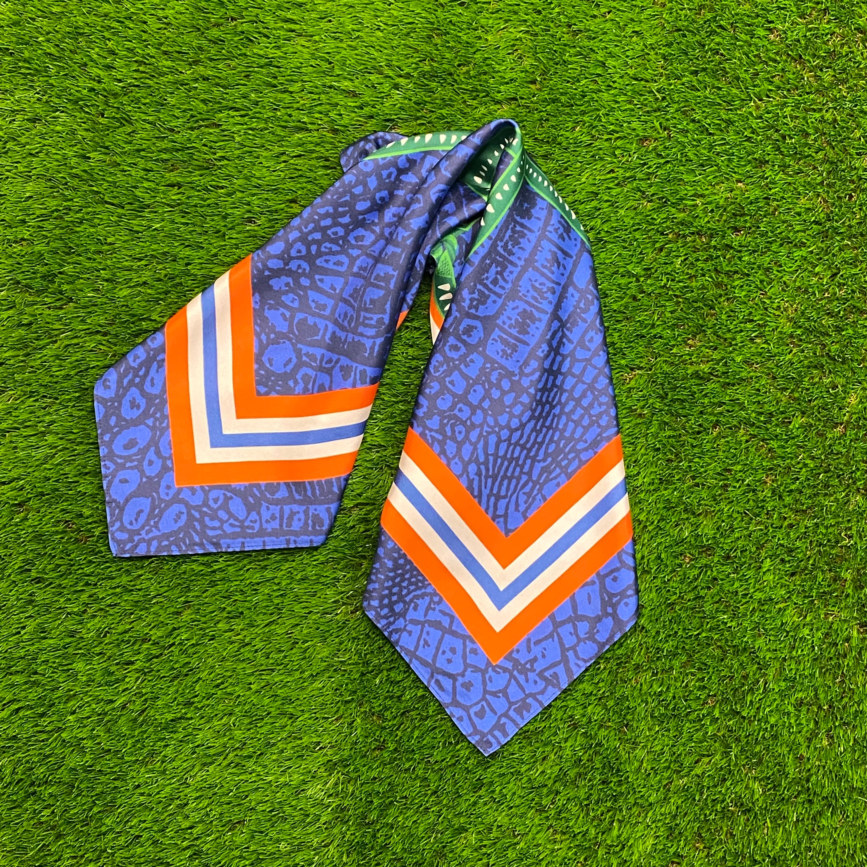 Skyler Blue’s The Gainesville 60-centimeter 100% silk twill scarf