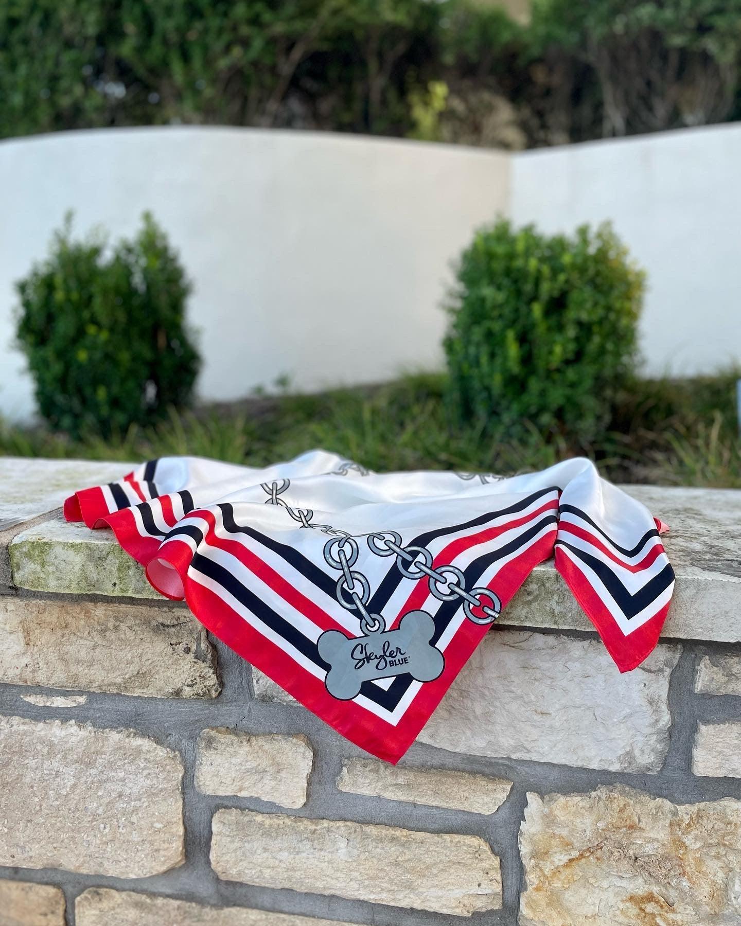 Skyler Blue’s The Athens 002 88-centimeter 100% silk twill scarf