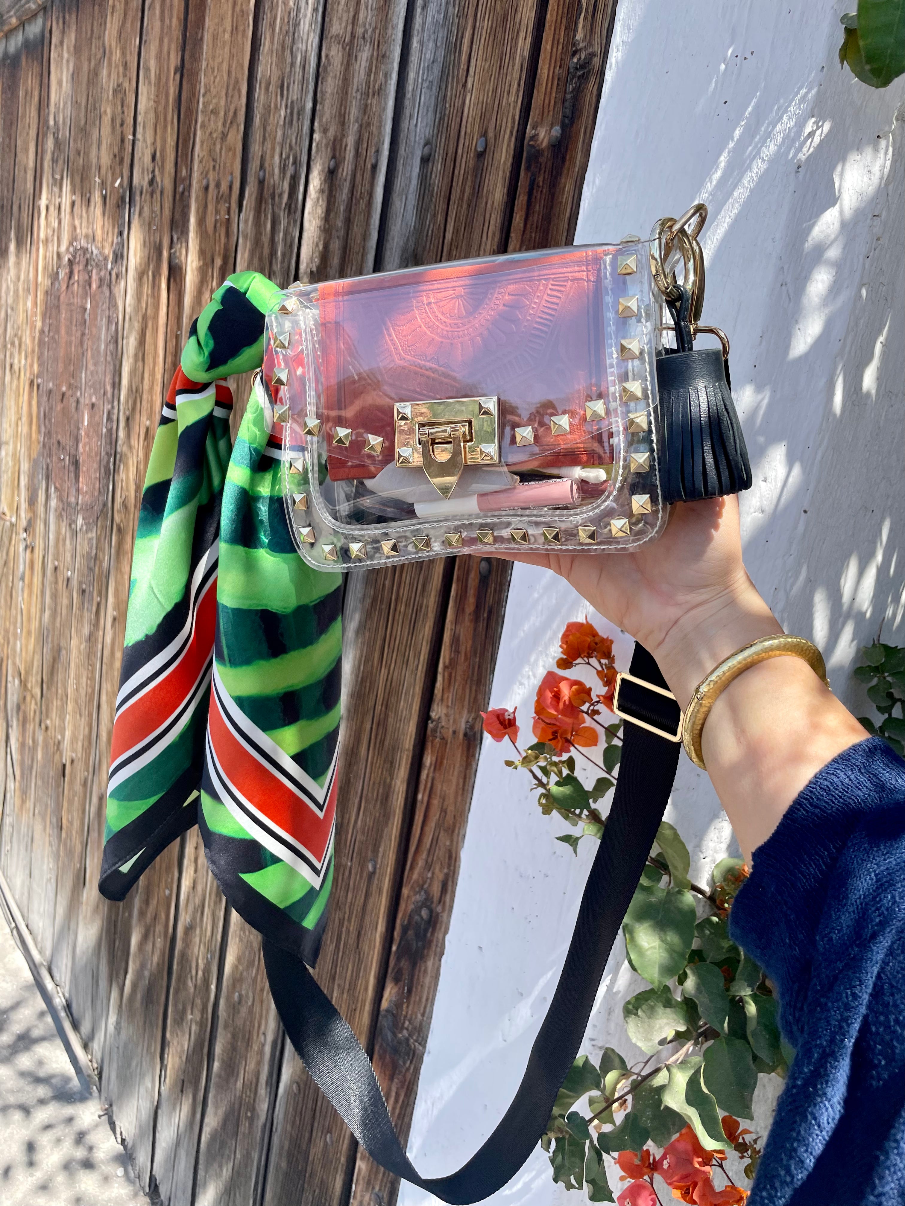 The Lucy Clear Small Studded Bag