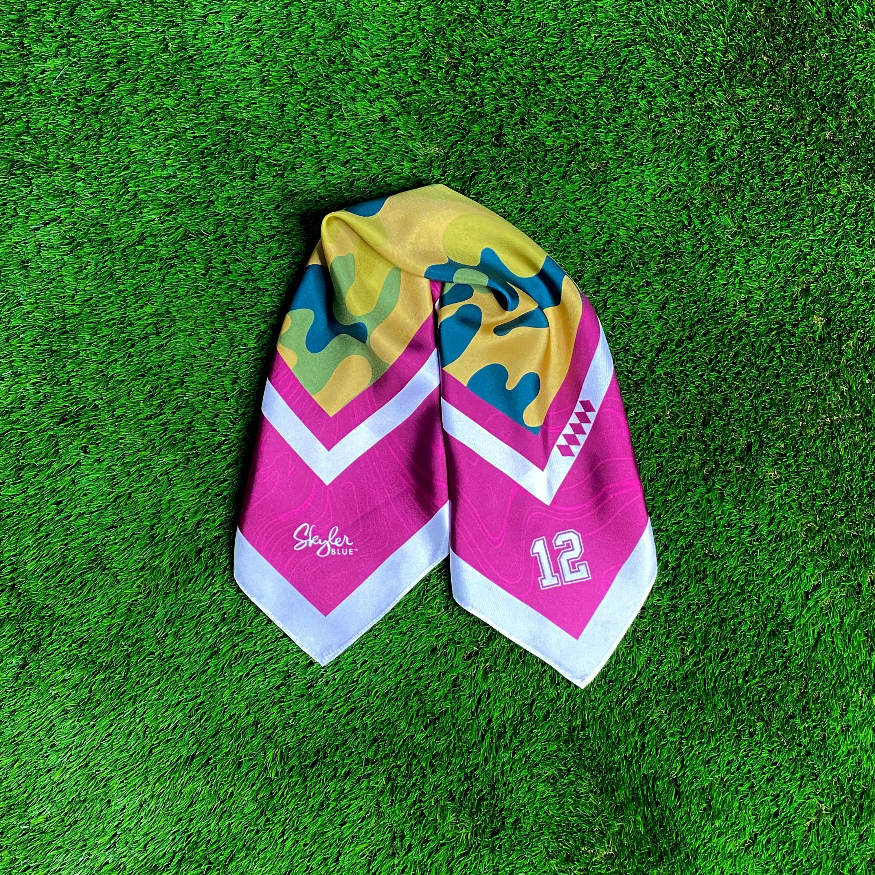 Skyler Blue’s The College Station 60-centimeter 100% silk twill scarf