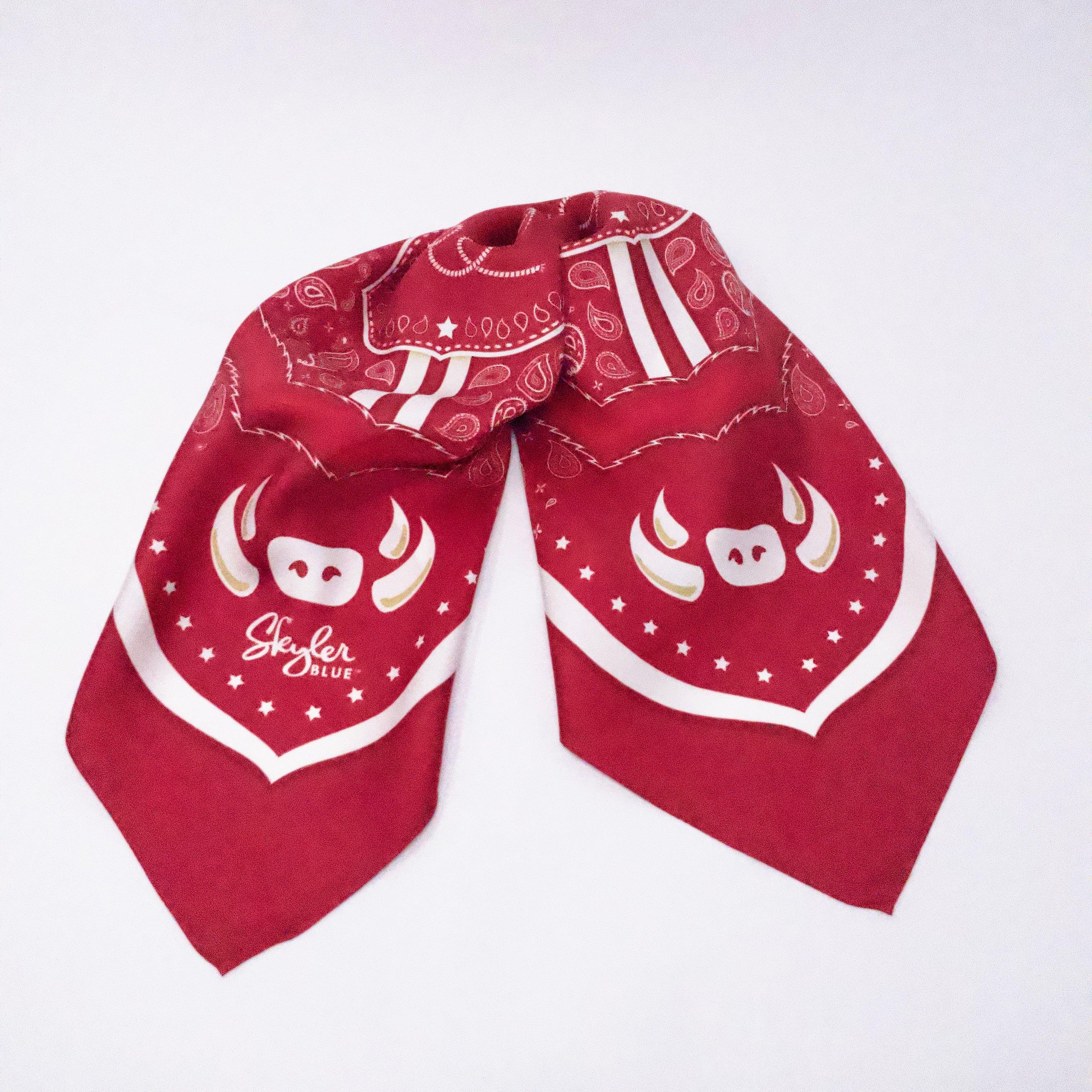 Skyler Blue’s The Fayetteville 60-centimeter 100% silk twill scarf