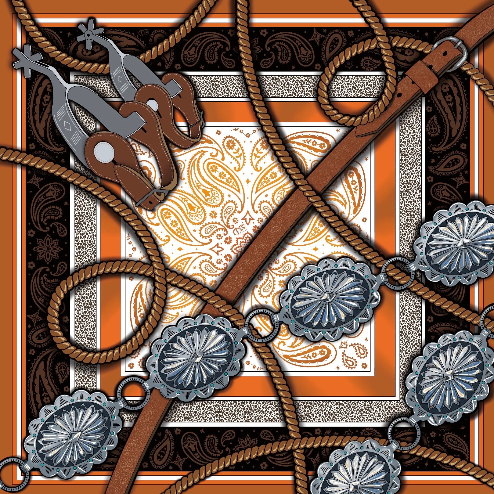 The Bright Orange Cowgirl Scarf 24in