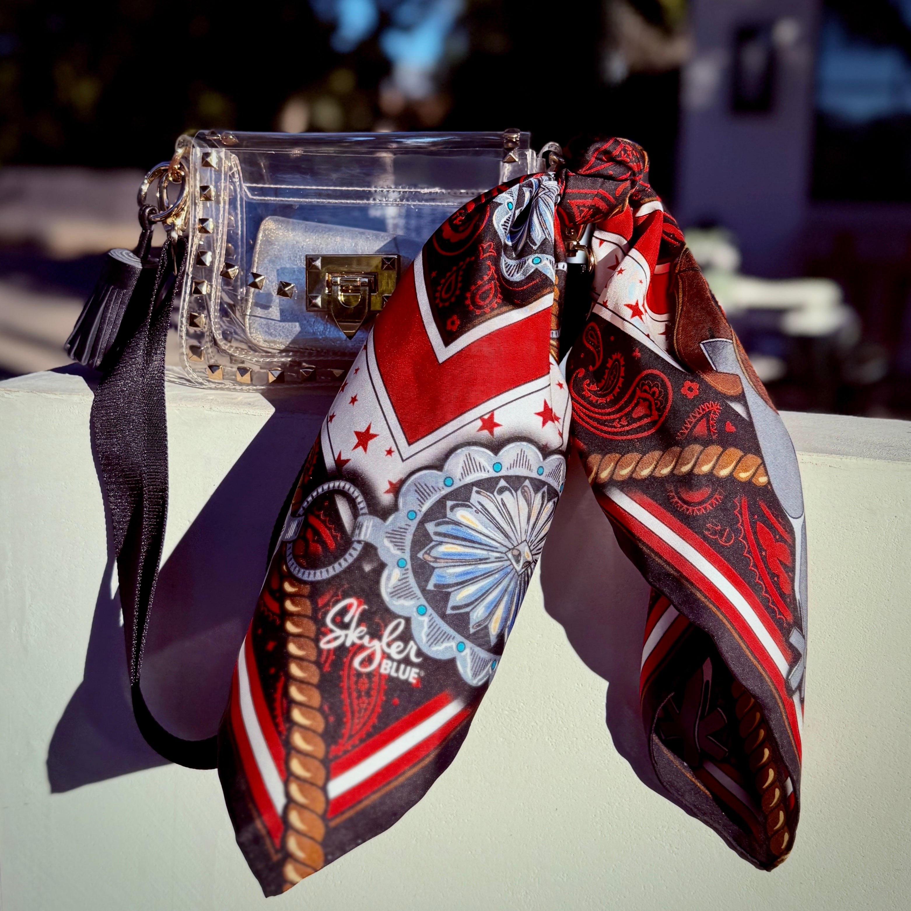 The Blushing Cowgirl Clear Small Studded Bag