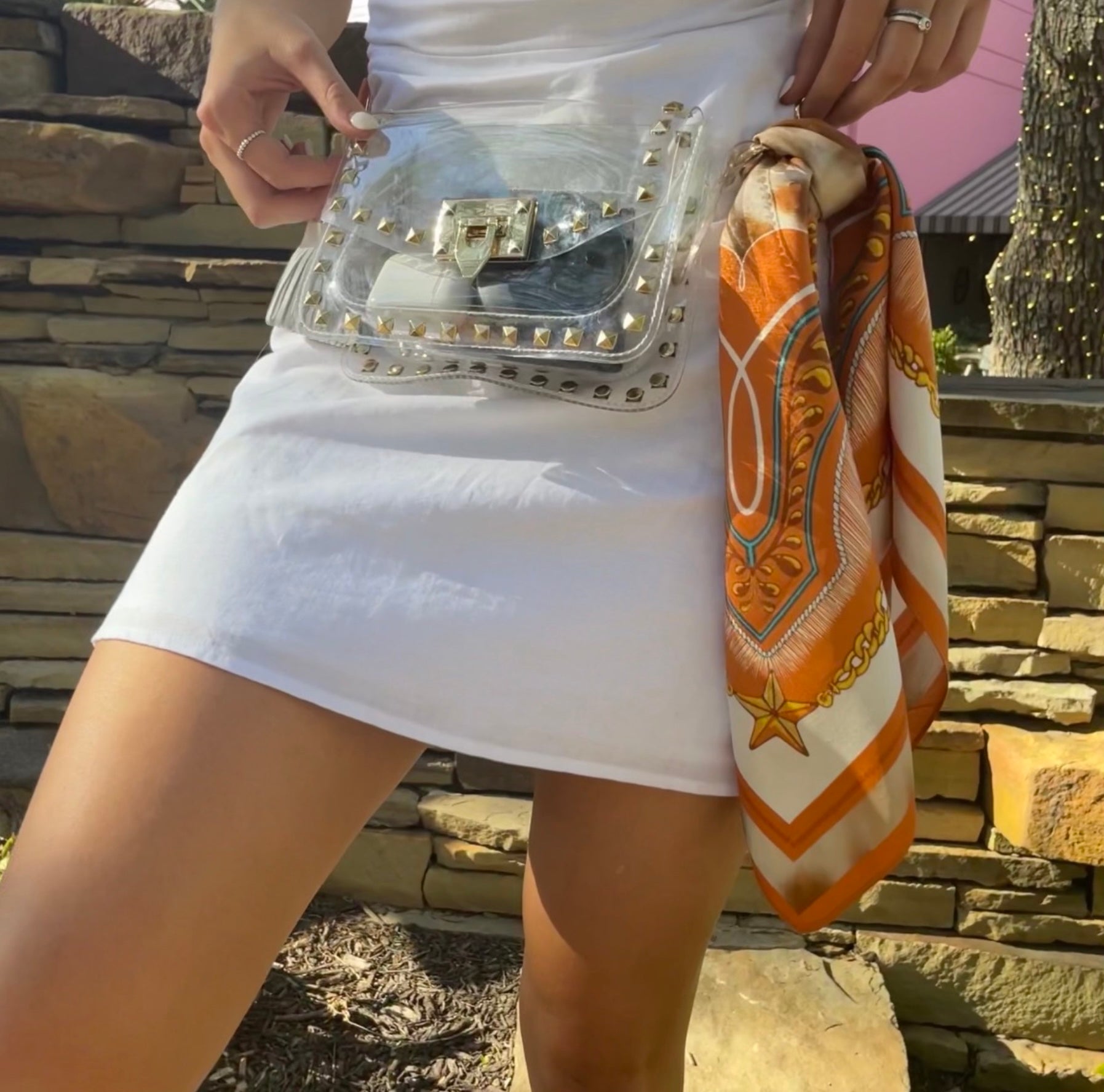 The Austin Clear Small Studded Fanny Pack