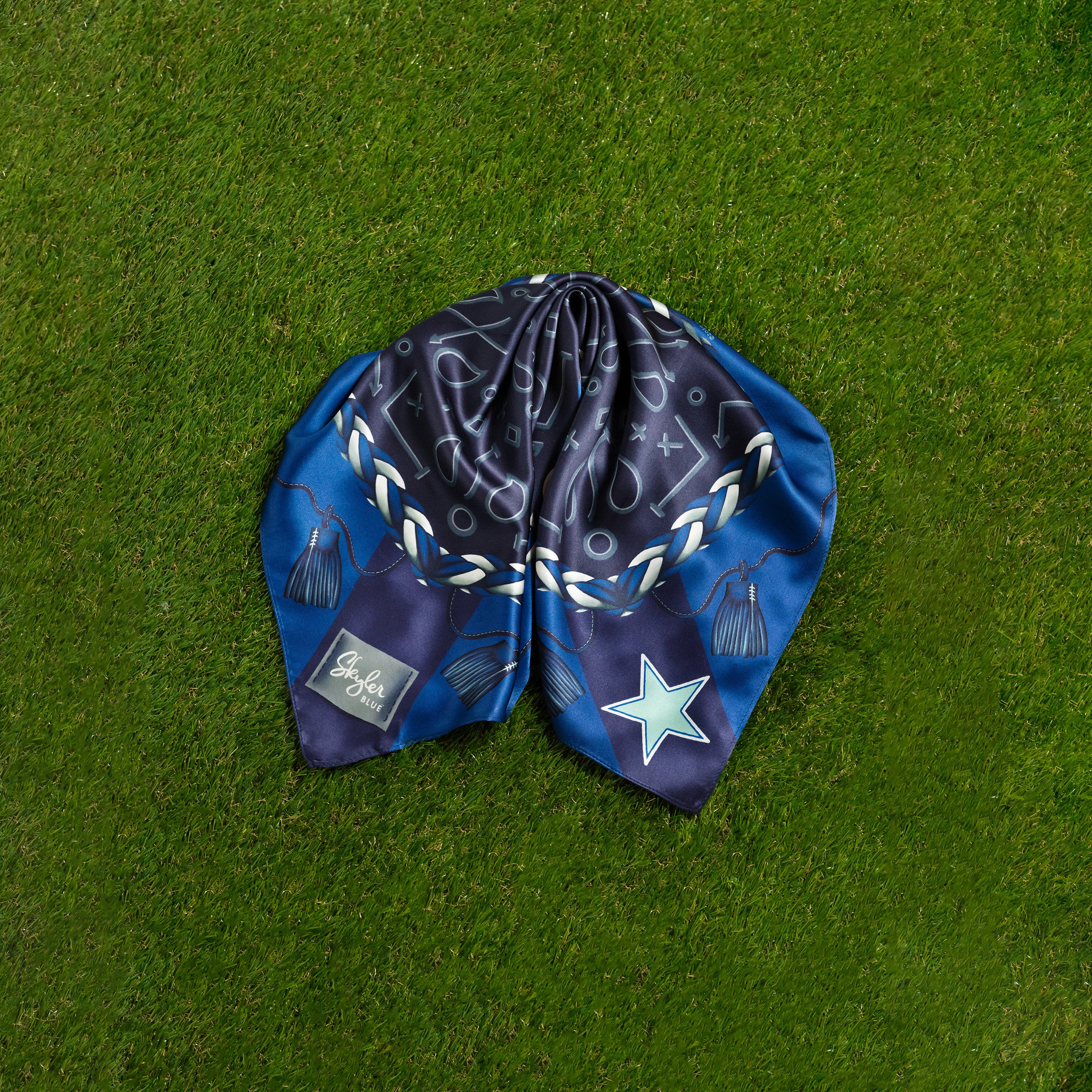 Skyler Blue’s The Dallas 001 60-centimeter 100% silk twill scarf