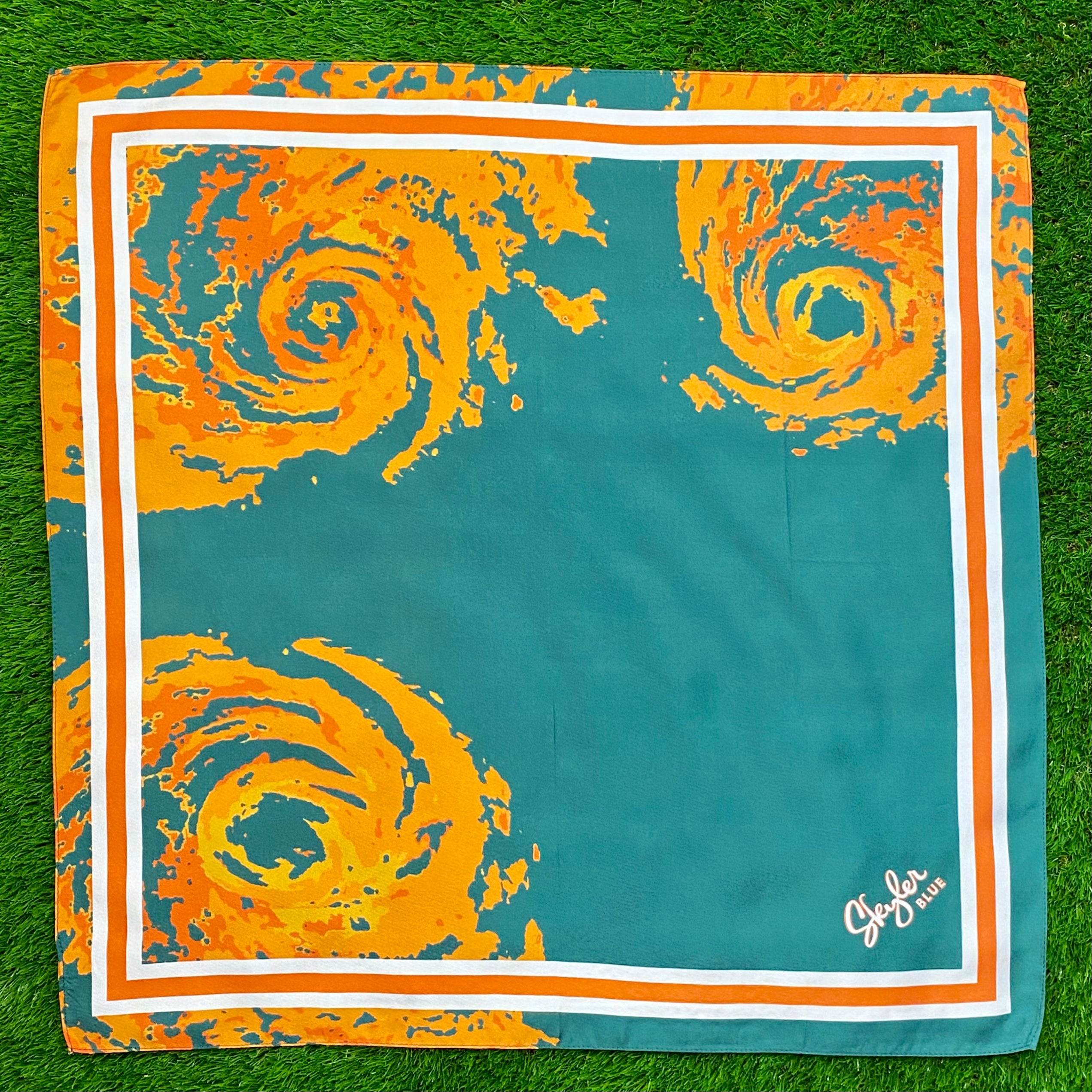 Skyler Blue’s The Coral Gables 60-centimeter 100% silk twill scarf