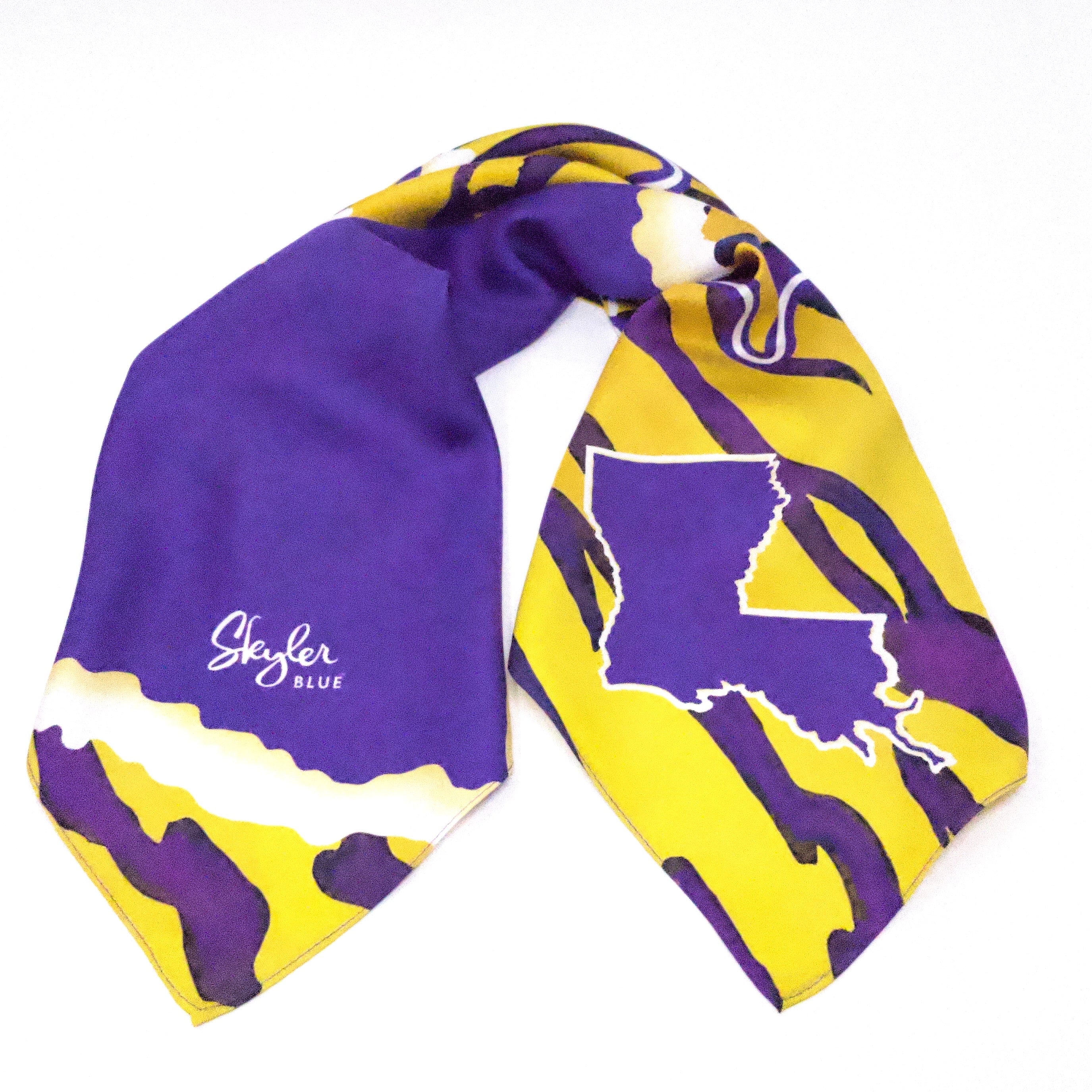 Skyler Blue’s The Baton Rouge 88-centimeter 100% silk twill scarf