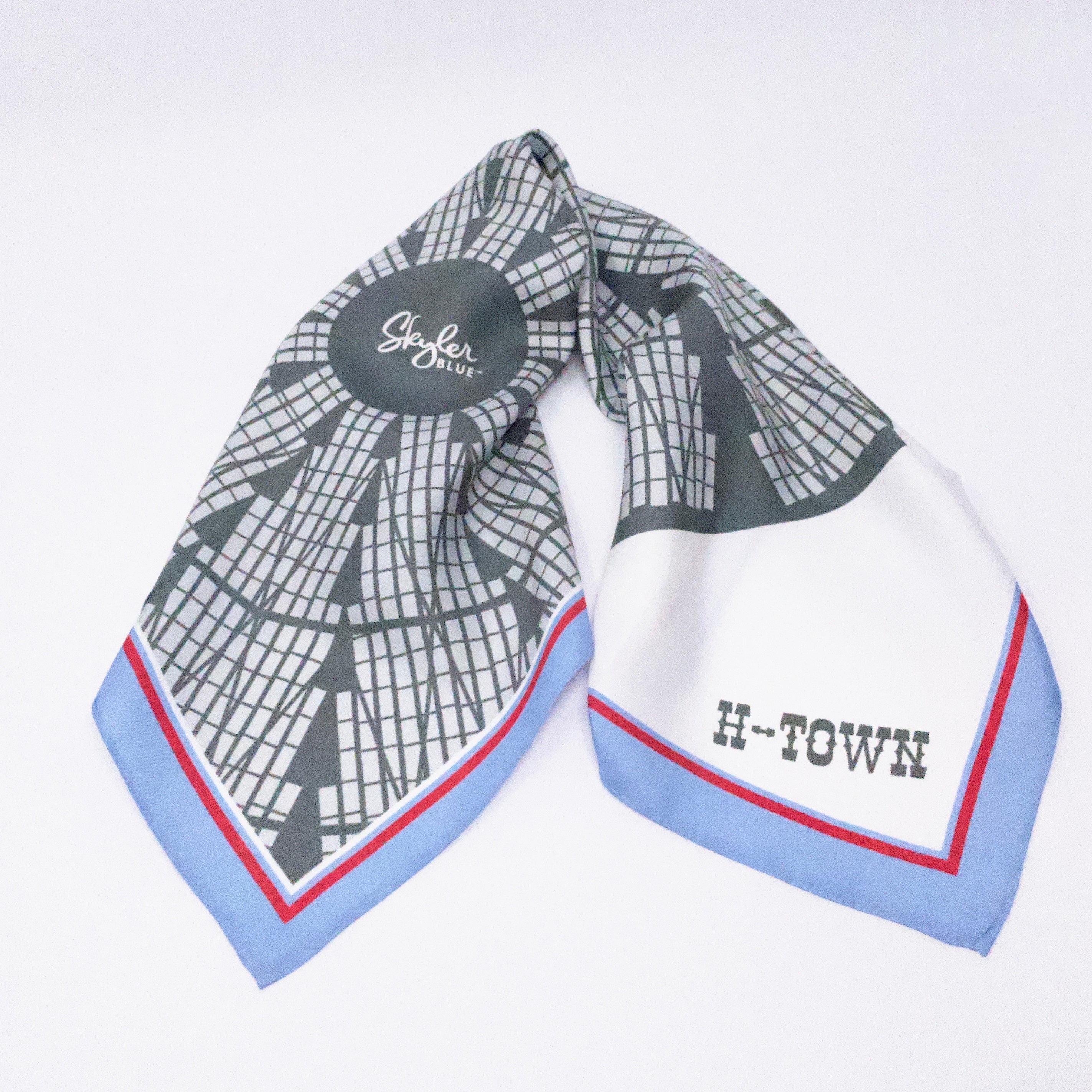 Skyler Blue’s The Dome - H-Town 60-centimeter 100% silk twill scarf