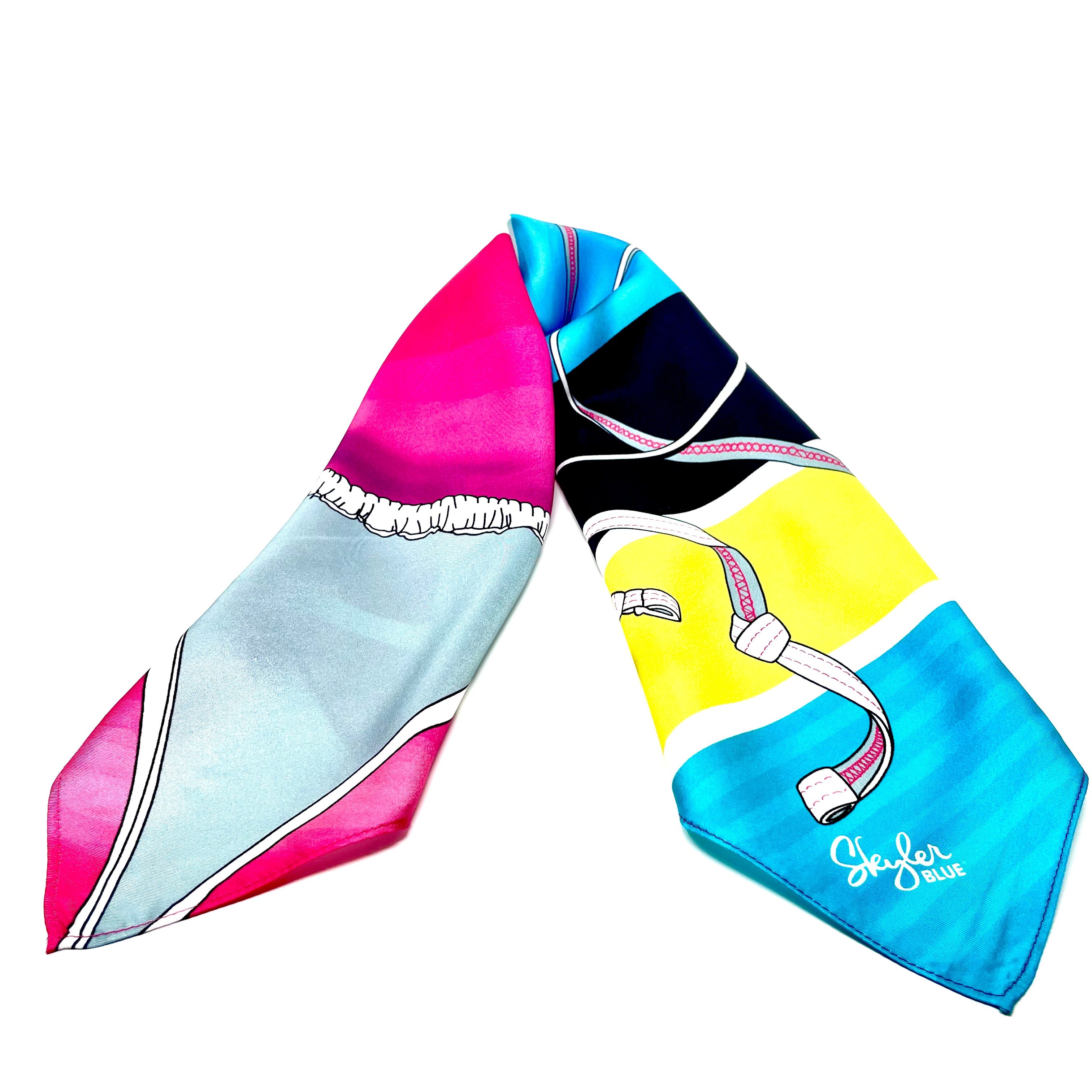 Skyler Blue’s The Bikini 60-centimeter 100% silk twill scarf